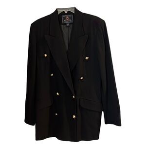 The Limited Collection Rayon & Wool Double Breasted Black Blazer Jacket Medium